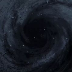 an artist's rendering of a black hole in the sky with stars around it