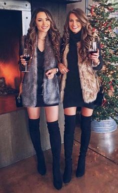 Fashion 2019 Hot Black Boots D2650  from Eoooh❣❣ Vinter Mode Outfits, Winter Party Outfit, Eve Outfit, Hipster Outfits, New Years Eve Outfits, Black Women Fashion, Fashion Weeks, Fashion 2018, Fall Fashion Trends