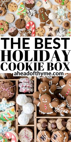 the best holiday cookie box is in this collage and it's full of cookies