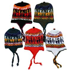 Beautiful winter hats knit one by one in Peru with alpaca wool. It displays a fine design with little llama figures all around. It is a warm and casual accessory, perfect for any outdoor activity during cold winter seasons. It's long braids add the original, fun and youthful touch. Adult One Size Lightweight and soft winter hats will keep your head warm and protected during cold winter. Each item is hand crafted and so there may be minor variations from piece to piece. Alpaca Beanie For Outdoor, Outdoor Alpaca Beanie Hat, Warm Beanie With Ear Flaps, Alpaca Hat For Outdoor Winter Use, Alpaca Winter Hat For Cold Weather, Winter Alpaca Hat For Cold Weather, Winter Outdoor Alpaca Hat, Adjustable Alpaca Winter Hat, Hand Knitted Alpaca Hats For Winter