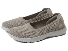 SKECHERS Performance On-The-Go Flex - Women's Shoes : Gray : Simplify your comfortable style in the SKECHERS Performance On-The-Go Flex shoe! Flat-knit mesh fabric upper material features a woven finish. Slip-on construction. Round toe. Lightly padded collar. Signature logo accents at heel. Breathable fabric lining. Lightweight, responsive ULTRA GO cushioning. Air Cooled Goga Mat breathable insole provides high-rebound cushioning. Dual-density outsole provides stability and support. Imported. Me Comfortable Mesh Stretch Sneakers, Lightweight Casual Sneakers With Ventilation, Lightweight Ventilation Casual Sneakers, Casual Lightweight Ventilated Sneakers, Casual Stretch Mesh Sneakers, Comfortable Breathable Sneakers, Lightweight Casual Synthetic Sneakers, Casual Stretch Sneakers With Breathable Mesh, Comfortable Breathable Sneakers With Easy Fit