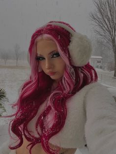 Color For Red Heads, Unique Hair Color Ideas, Unique Hair Color, Hair Color Ideas For Dark Hair, Color Ideas For Dark Hair, Ideas For Dark Hair, Split Dyed Hair, Pink Hair Dye, Cute Hair Colors