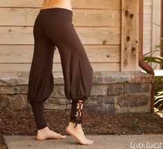 Lace Up Yoga Harem Pant with Cut Out lace up Ankle by ElvenForest, $84.00 Anime Features, Yoga Harem Pants, Harem Pant, Dance Pants, Original Fashion, Knox Rose, Fantasy Fashion, Yoga Wear, Tulum