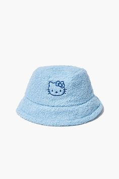 Embroidered Hello Kitty Bucket Hat Blue Sanrio Forever 21 Little Kids - New DETAILS Forever 21 - A boucle knit bucket hat featuring a front embroidered Hello Kitty graphic. - Officially licensed product Content + Care - 100% polyester - Hand wash cold Size + Fit - Circumference: 22" - Brim: 2" Cute Blue Bucket Hat, Trendy Blue Bucket Hat For Winter, Trendy Blue Winter Bucket Hat, Hello Kitty Bucket Hat, Blue Sanrio, Tiger Hair, Coffee Table Art Books, Kim Makeup, Knit Bucket Hat