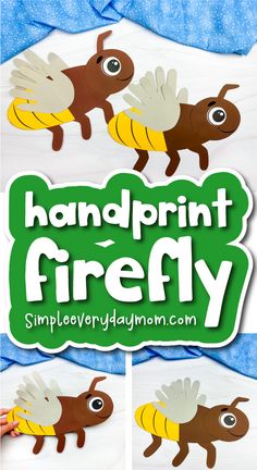 handprint firefly craft for kids to make with paper and construction material, including hands