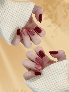 Ideas Para Uñas, New Nails, Nails Inspo, Nail Art Ideas, Red Nails, Beautiful Nails, Cute Nails