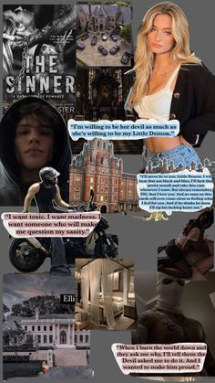 a collage of photos with the caption's in english and spanish, including an image of a woman on a motorcycle