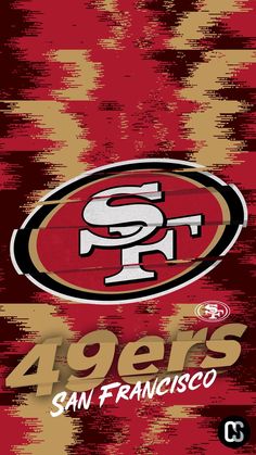 san francisco's logo on the side of a red and gold background with white letters