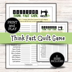 printable think fast quilt game with instructions