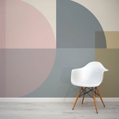 Bauhaus Inspired Neutral Wall Mural by WallpaperMural.com Kids Bedroom Wallpaper, Geometric Wall Paint, Wallpaper Walls Bedroom, Shapes Wallpaper, Vinyl Wall Covering, Wall Color Combination, Minimalist Shapes, Tree Wall Murals, Turquoise Wallpaper