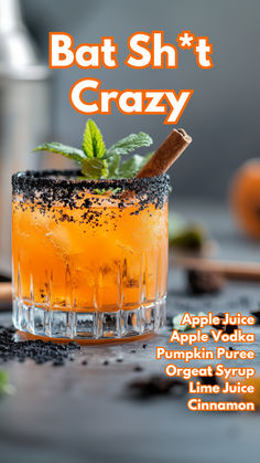 Bat Sh*t Crazy Apple Juice Cocktail, Apple Pie Punch, Black Drinks, Special Cocktails, Autumn Gathering, Cocktail Cards, Juice Cocktails, Apple Vodka, Halloween Drink