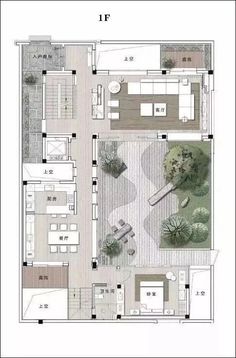 the floor plan for a small house with an open living room, dining area and kitchen