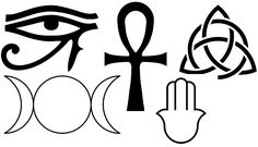 an egyptian symbol with the eye of horush and two symbols of the moon