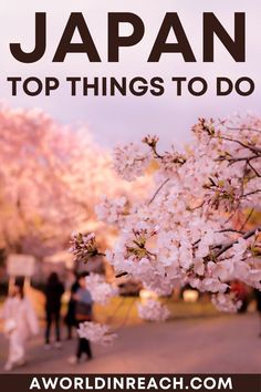 Cherry blossoms in Japan with text overlay reading "Japan top things to do" Bucket List Places To Visit, Japan Tips, Places To Visit In Japan, Bucket List Places, Places In Japan, Things To Do In Japan