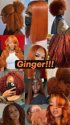 #Ginger #BlackGirls #BlackAndGinger #Hair Adore Hair Dye, Ginger Hair Dyed, Parting Hair, Natural Hair Bun Styles, Cute Hair Colors, Hair Inspiration Long, Hair Tint, Dyed Hair Inspiration