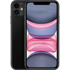 the new iphone 11 is shown in black, with its front camera open and facing forward