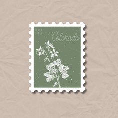 a postage stamp with a plant on it's front and the words, california