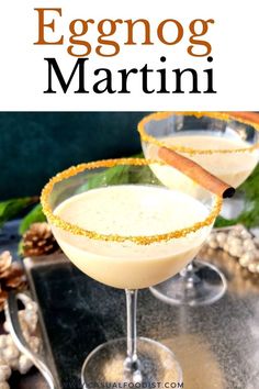 This Creamy Eggnog Martini is the best Christmas Cocktail! With vodka, amaretto and eggnog this martini is a festive drink for the holidays. Whether you make a single cocktail or a batch cocktail for a group this is an easy eggnog cocktail everyone will love. The best eggnog martini recipe. www.casualfoodist.com