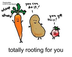 two vegetables are standing next to each other with the words, you can't do it