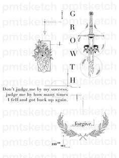 an old book page with the words growth and flowers in black ink on white paper