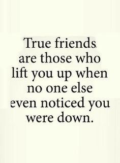 the words true friends are those who lift you up when no one else even noticed you were down