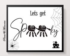 a black and white poster that says let's get spooky on it