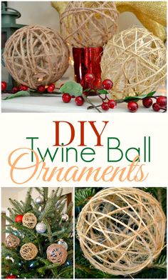 diy twine ball ornaments for christmas tree