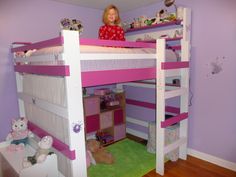 Toddler Platform Bed, Cool Loft Beds, Build A Loft Bed, College Bedding, Kids Loft