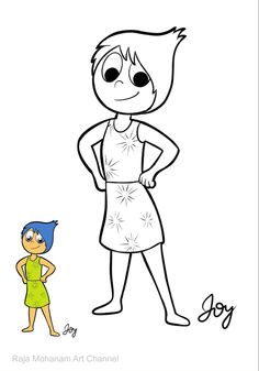 a drawing of a boy and girl standing next to each other