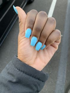 Blue Coffin Nails, Gold Acrylic Nails, Short Coffin Nails, Nail Candy, Soft Nails, Beach Nails, Blue Nails, Coffin Nails