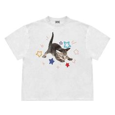 Bright t-shirt with a cute kitten graphic surrounded by colorful stars Size:• M: Bust: 98cm/ 38.6 in, Length: 68cm/ 26.8 in• L: Bust: 102cm/ 40.2 in, Length: 70cm/ 27.6 in• XL: Bust: 106cm/ 41.7 in, Length: 72cm/ 28.3 in• 2XL: Bust: 110cm/ 43.3 in, Length: 74cm/ 29.1 in• 3XL: Bust: 114cm/ 44.9 in, Length: 76cm/ 29.9 inMaterial: Cotton, Polyester Cute Shirt Designs Aesthetic, Graphic T Shirts Aesthetic, Clothes Y2k Aesthetic, All Aesthetic, Y2k Grunge Aesthetic, Y2k Fashion Outfit, Grunge Aesthetics, Indie Clothes, 90s Y2k Fashion