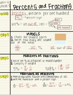 an image of fractions and fractions worksheet with notes on the topic