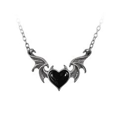 Heart With Horns, Demon Heart, Black Demon, Horn Pendant Necklace, Style Gothic, Retro Accessories, Gothic Accessories, Pewter Pendant, Gothic Necklace