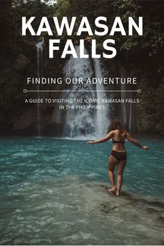 the cover of kawasan falls's book finding our adventure, featuring a woman in