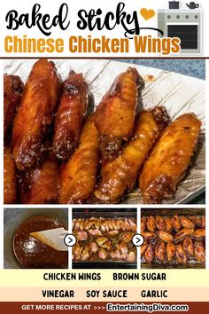 Baked Sticky Chinese Chicken Wings | Easy Recipes Chicken Wings Party, Chinese Chicken Wings Recipe, Sticky Chinese Chicken, Chicken Wing Party, Bone Wings, Chicken Wings Recipes, Chinese Chicken Wings, Wings Party, Wings Food