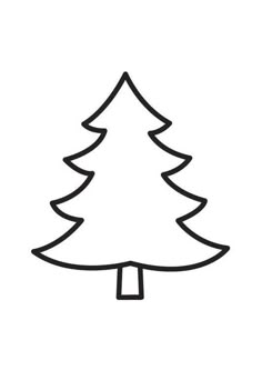 a line drawing of a christmas tree with no leaves on the top and bottom branches