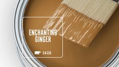 a can of brown paint with the words enchanting ginger on it