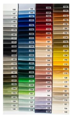 the color chart for different shades of paint