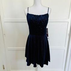 The Dress Hits Above The Knee But Is Not Super Short. Tags Still On - Never Worn. Dark Blue Hoco Dress, Blue Hoco Dress, Winter Ball Dresses, Winter Ball, Hoco Dress, Dark Blue Dress, Hoco Dresses, Fancy Dresses, Ball Dresses