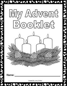 an adult coloring book with three candles and pine cones on the cover, in black and white