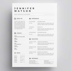 a clean and modern resume template with no work experience on the cover letter, but it is