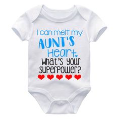 Great Aunt Onesie, Nephew Onesie, Aunt Onesie, Aunt Baby, Melting Heart, Baby Aunt, Cricket Projects, Baby Shower Gift Idea, Aunt Shirts