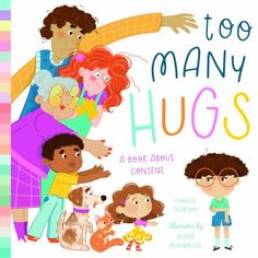 there is a book cover for too many hugs