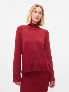 CashSoft Turtleneck Sweater Red Turtleneck Sweater, Toddler Jeans, Sweater Turtleneck, Red Turtleneck, Turtle Neck Jumper, 2024 Christmas, Chic Sweaters, Burgundy Red, Cropped Sweater