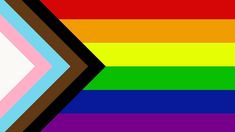 a rainbow colored background with an arrow pointing to the right and left side in different colors