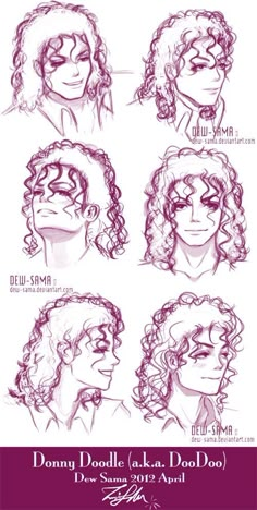 some drawings of different hair styles for the character from disney's princess and prince