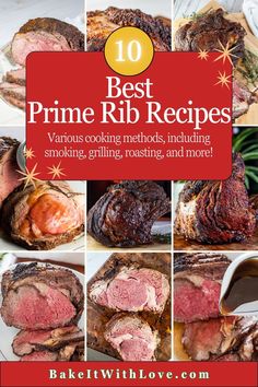 Nine images showing perfectly cooked prime rib roasts whole or sliced. Best Prime Rib Recipe Ever, Poor Mans Prime Rib, Best Prime Rib Recipe, Best Prime Rib, No Peek