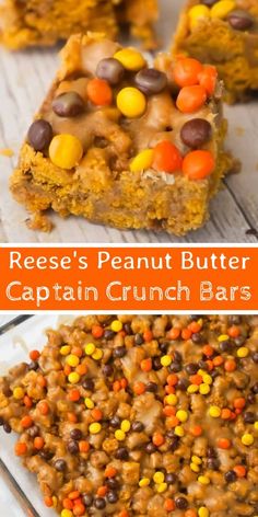 reese's peanut butter captain crunch bars are an easy dessert recipe that is perfect for halloween