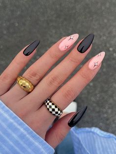 Multicolor  Collar   Colorblock,Geometric Color Nails Embellished   Nail,Hand & Foot Care Rocker Nails, February Nails, Makijaż Smokey Eye, Girls Nails