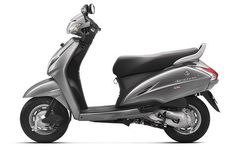 a blue scooter is shown on a white background